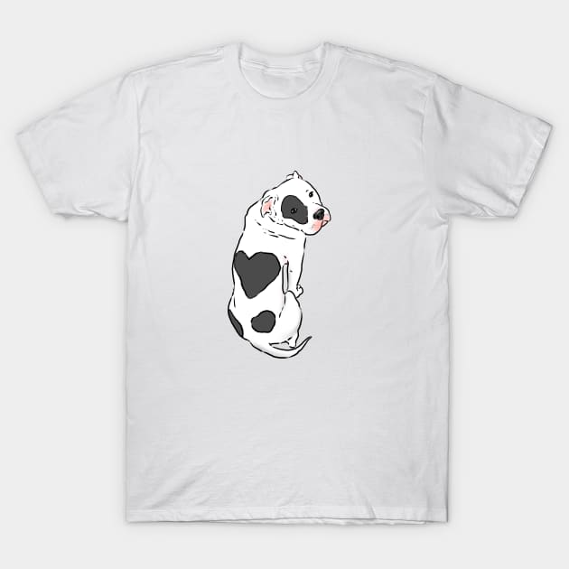 Pitbull with Heart Spot, Pitbull Love T-Shirt by sockdogs